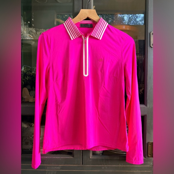 G/FORE Long Sleeve Polo 1/4 Zip Performance Golf Knockout Pink Women’s Small - Picture 4 of 7